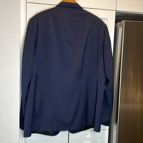 Samuelsohn for Harry Rosen Men’s 2-Button Super 130’s Wool Navy Check Blazer 44T - Picture 11 of 17